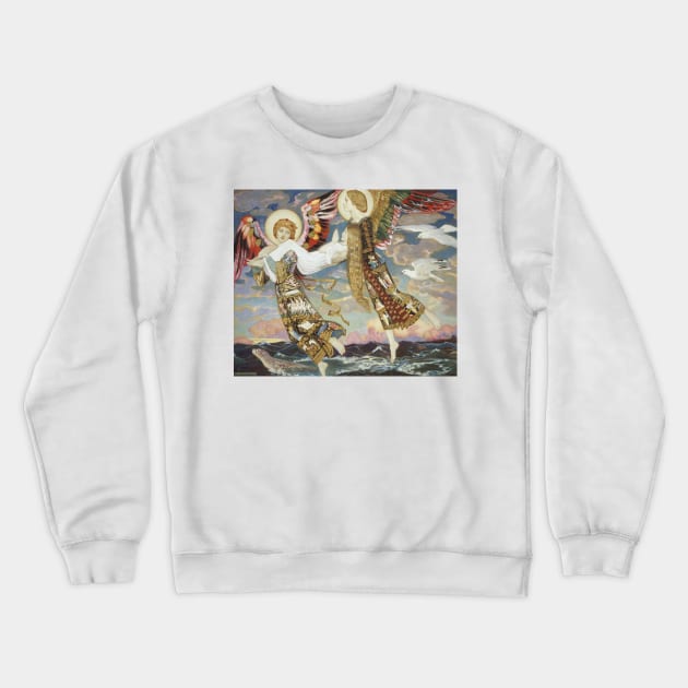 Saint Bride carried by angels, John Duncan 1913 Crewneck Sweatshirt by immortalpeaches